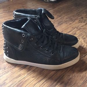 Studded Leather High Tops